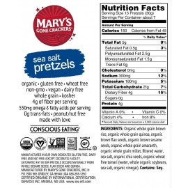 Mary's Gone Crackers Sea Salt Pretzels (12 Pack)