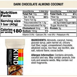 Kind Dark Chocolate Almond and Coconut Bars (12 Pack)